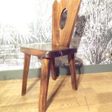 Brutalist chair in solid elm