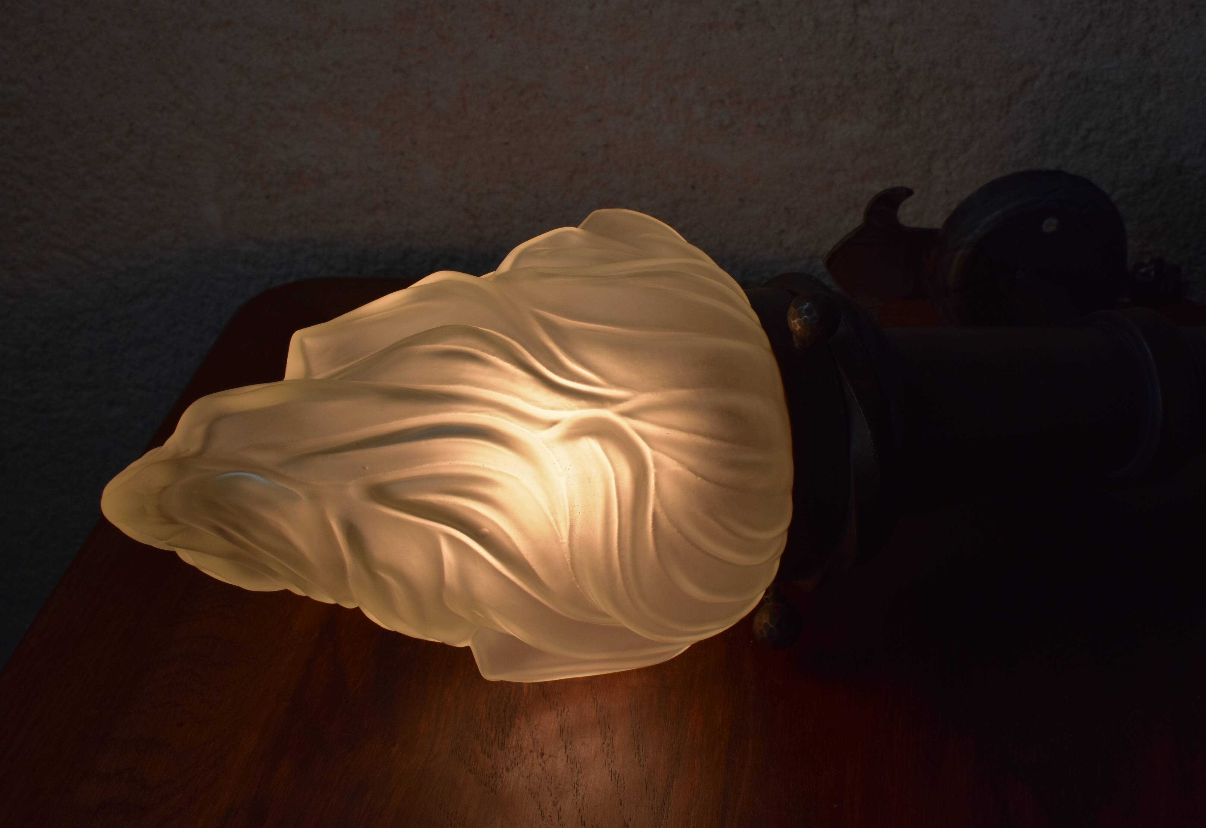 metal torch, glass flame