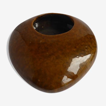 Pebble vase / plate in earthenware