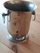 Champagne bucket with pedestal in 18/10 stainless steel – Jean Couzon, France 1970