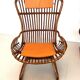 Italian Designer Mid Century Bamboo Armchairs, Set Of 4pcs.