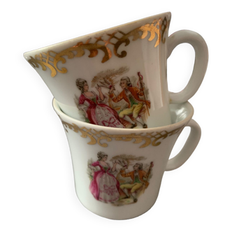 Set of 2 cups in chauvigny porcelain
