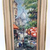 Ancien tableau peinture Huile Paris Montmartre signé André Michel 70's