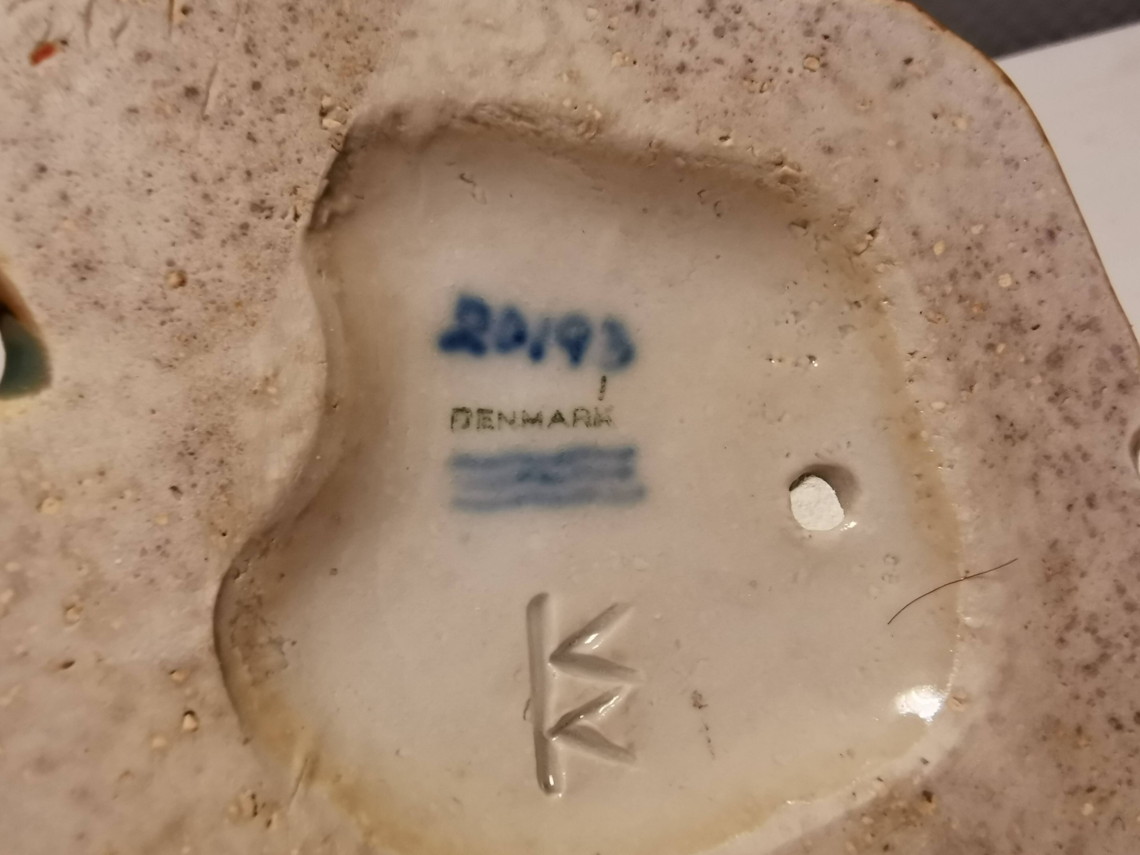 Two bear figurines from Danish Royal Copenhagen mid last century in sung glaze by Knud Kyhn (KK)