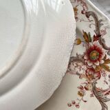 2 polychrome ironstone dinner plates "Wentworth" by Emile Bourgeois