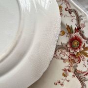 2 polychrome ironstone dinner plates "Wentworth" by Emile Bourgeois