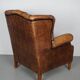 Fauteuil hollandais vintage en cuir cognac
