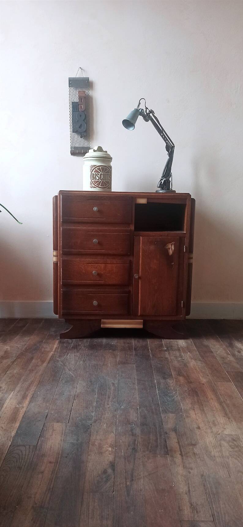 Chest of drawers, chiffonier 5 drawers in solid wood