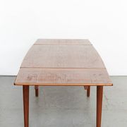 Boat-shaped dining table by Grete Jalk for Glostrup