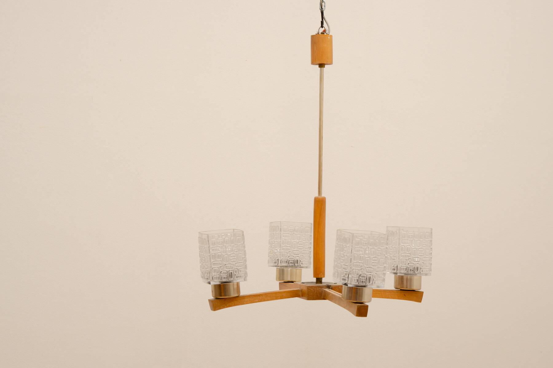 Eastern cloc Brutalist chandelier, 1970´s, Czechoslovakia