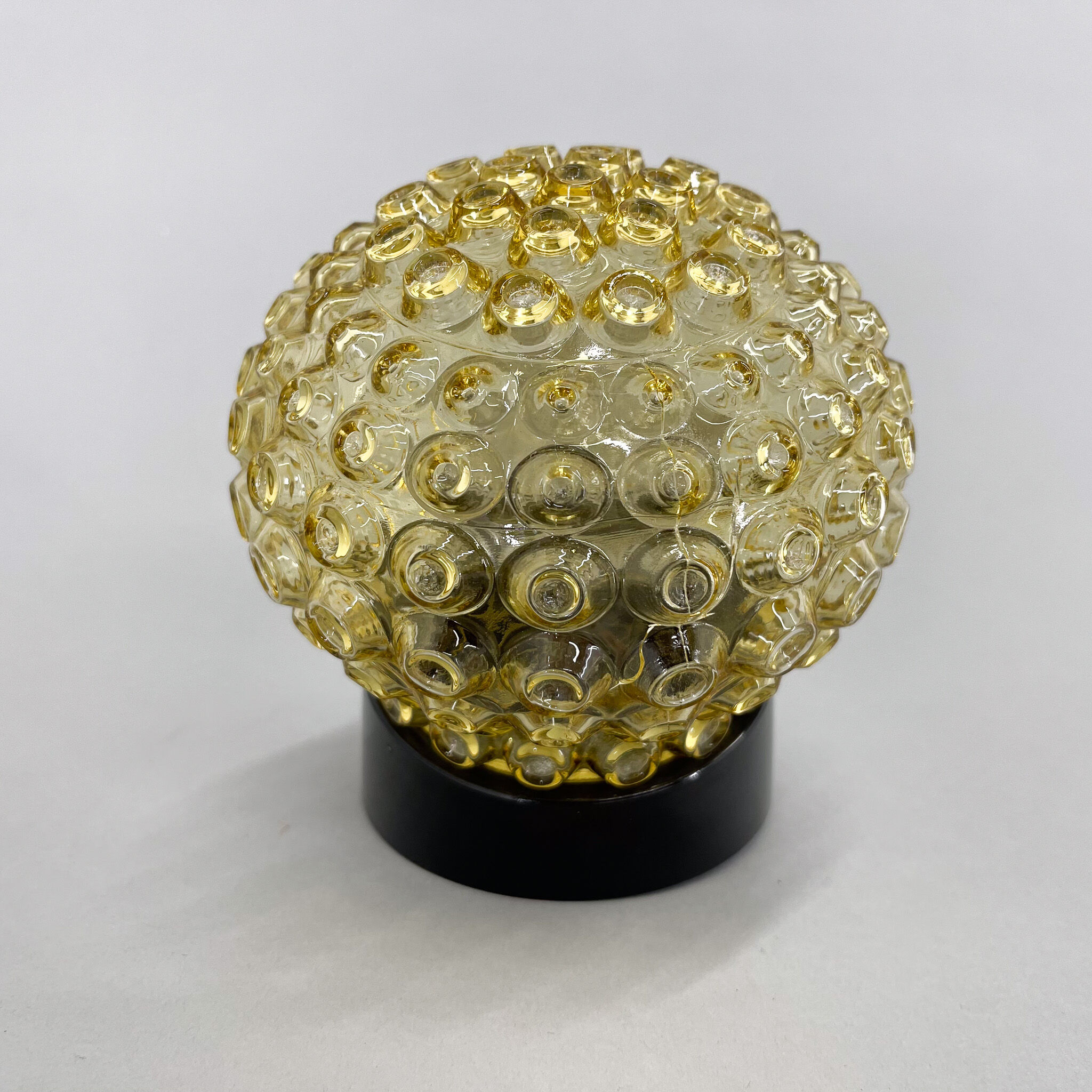 Mid-century bakelite & pressed glass wall lamp, czechoslovakia, 1950's