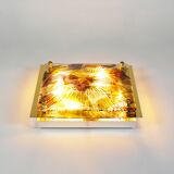 Brass and murano glass flush mount light by La Murrina Italy