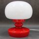 1970s Stepan Tabery Red Glass Mushroom Table Lamp, Czechoslovakia