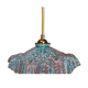 Vintage aabt-jour pendant lamp in blue Clichy glass