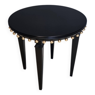 Round Black Ebonized Beech Coffee Table by Roberto Ventura, Italy, 2000s