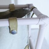 Rattan and canvas magazine rack
