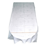 Vintage tablecloth in mixed cotton damask 130x150 floral decor monogram medallion BV + 10 napkins *M
