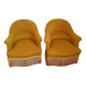 Pair of yellow toad armchairs