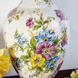 Vase forme balustre en céramique impression fleurs