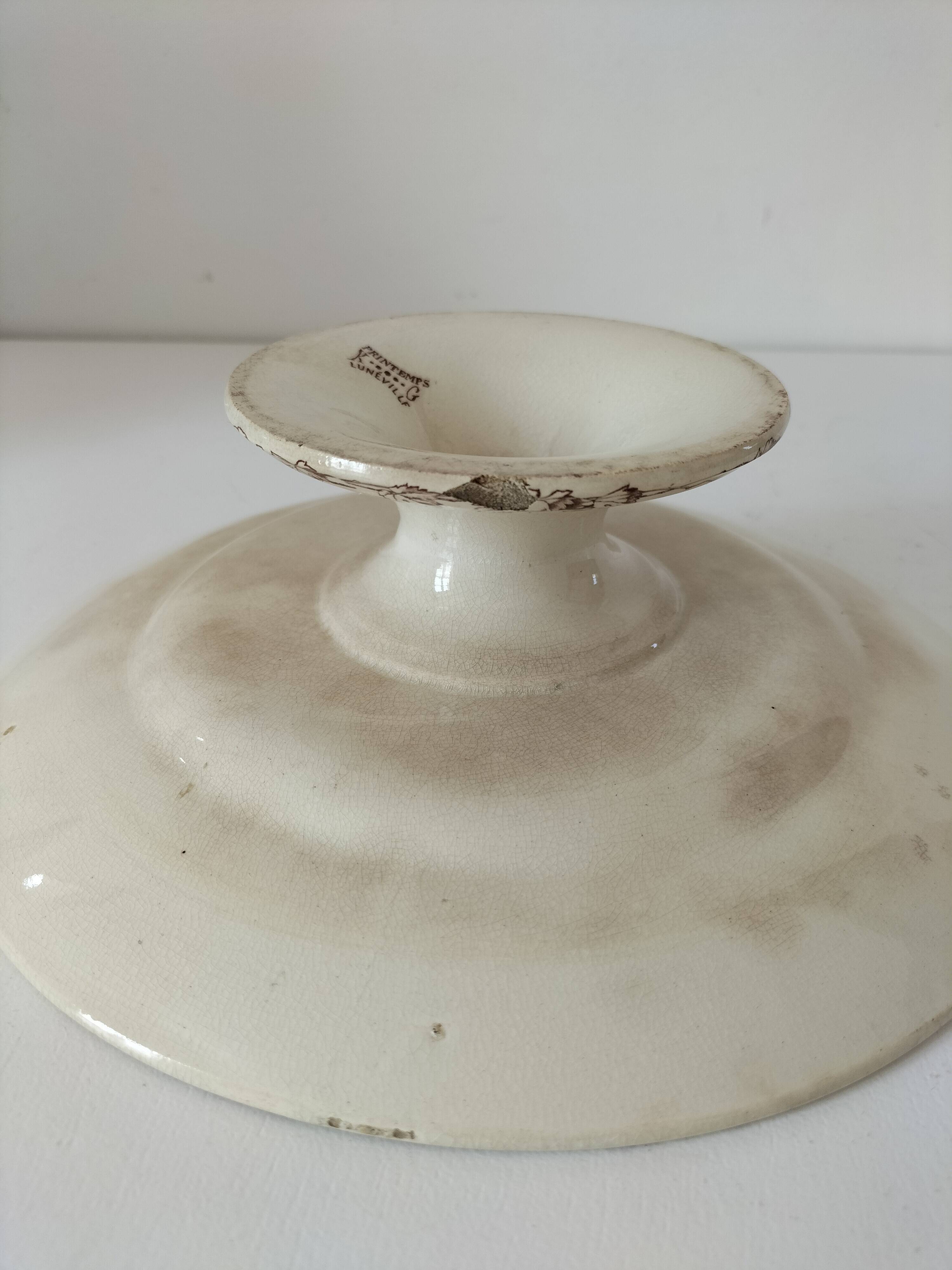 Antique pedestal plate – KG Lunéville – “Printemps” model – circa 1875