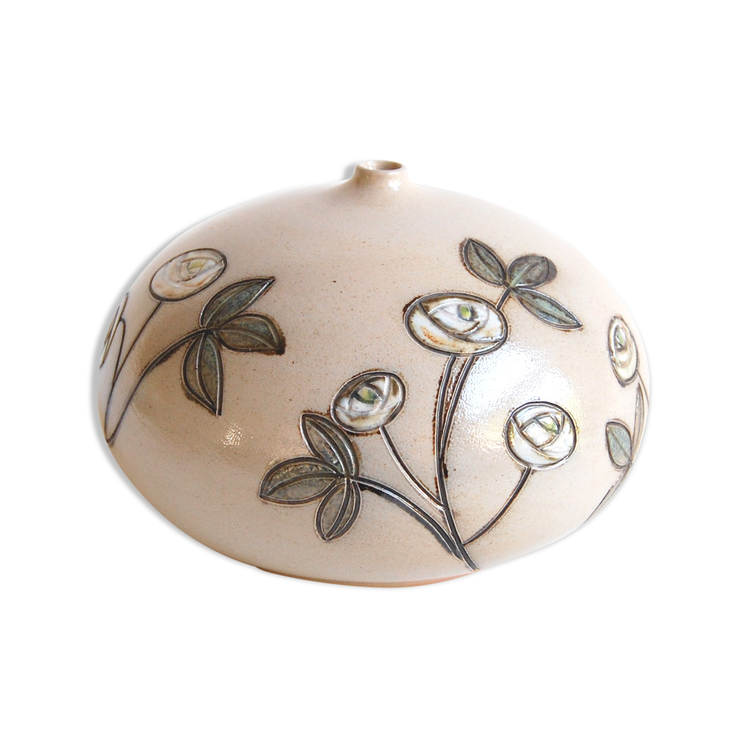 Vintage stoneware soliflore vase by Losson - Belgium