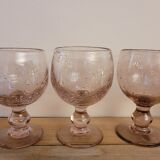 6 bubble blown glasses 70's