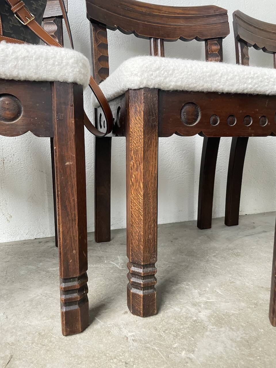 Set of 6 brutalist chairs from the 1940s