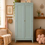Armoire parisienne vintage bleu vert grisé