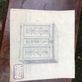 Coffre en bois sculpté et estampille a. dubois