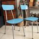 Pair of vintage blue Formica chairs