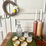 Lot de six sous verres en bambou et papillons