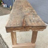 Restored solid wood workbench