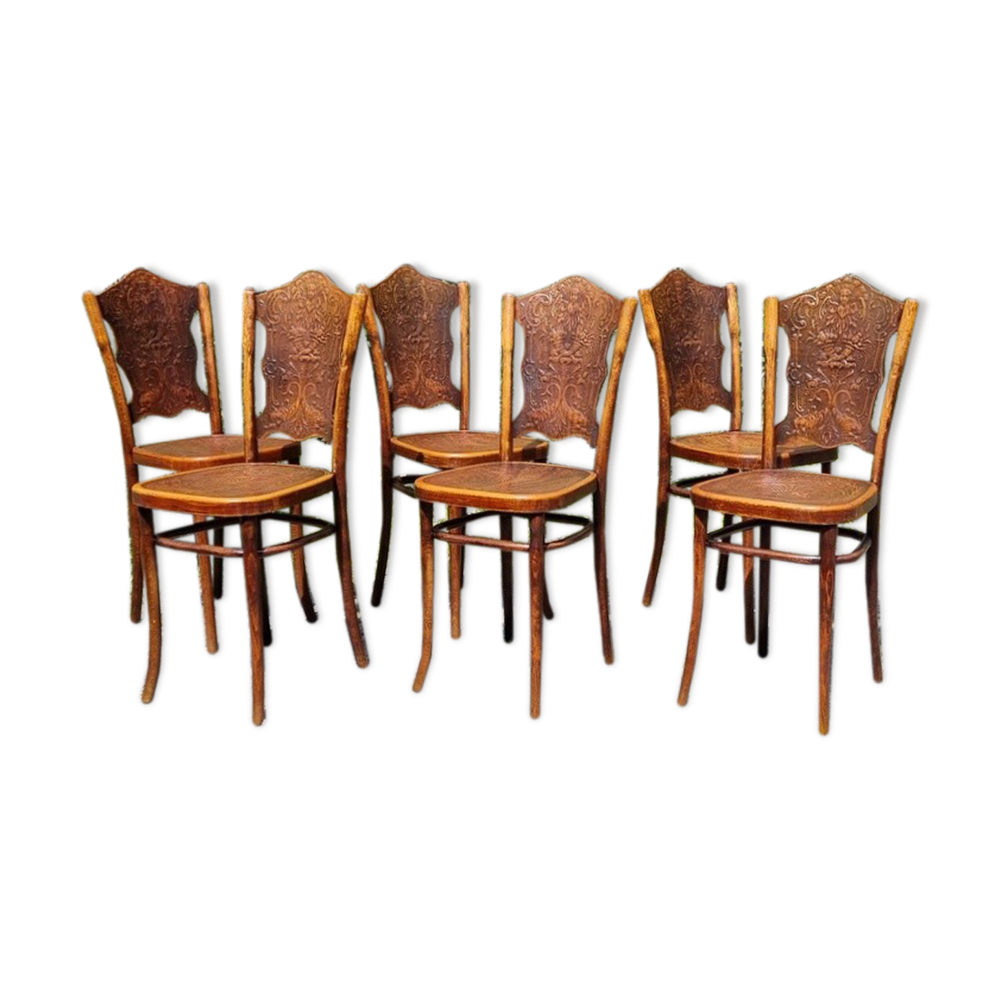 Suite of 6 Viennese bistro chairs from J&J KOHN 1900 ca