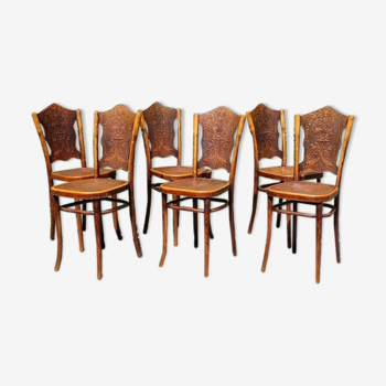 Suite de 6 chaises bistrot viennoise de J&J KOHN 1900 ca