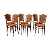 Suite of 6 Viennese bistro chairs from J&J KOHN 1900 ca