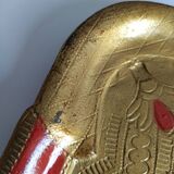 Large Florentine Italian red and gold vintage tray