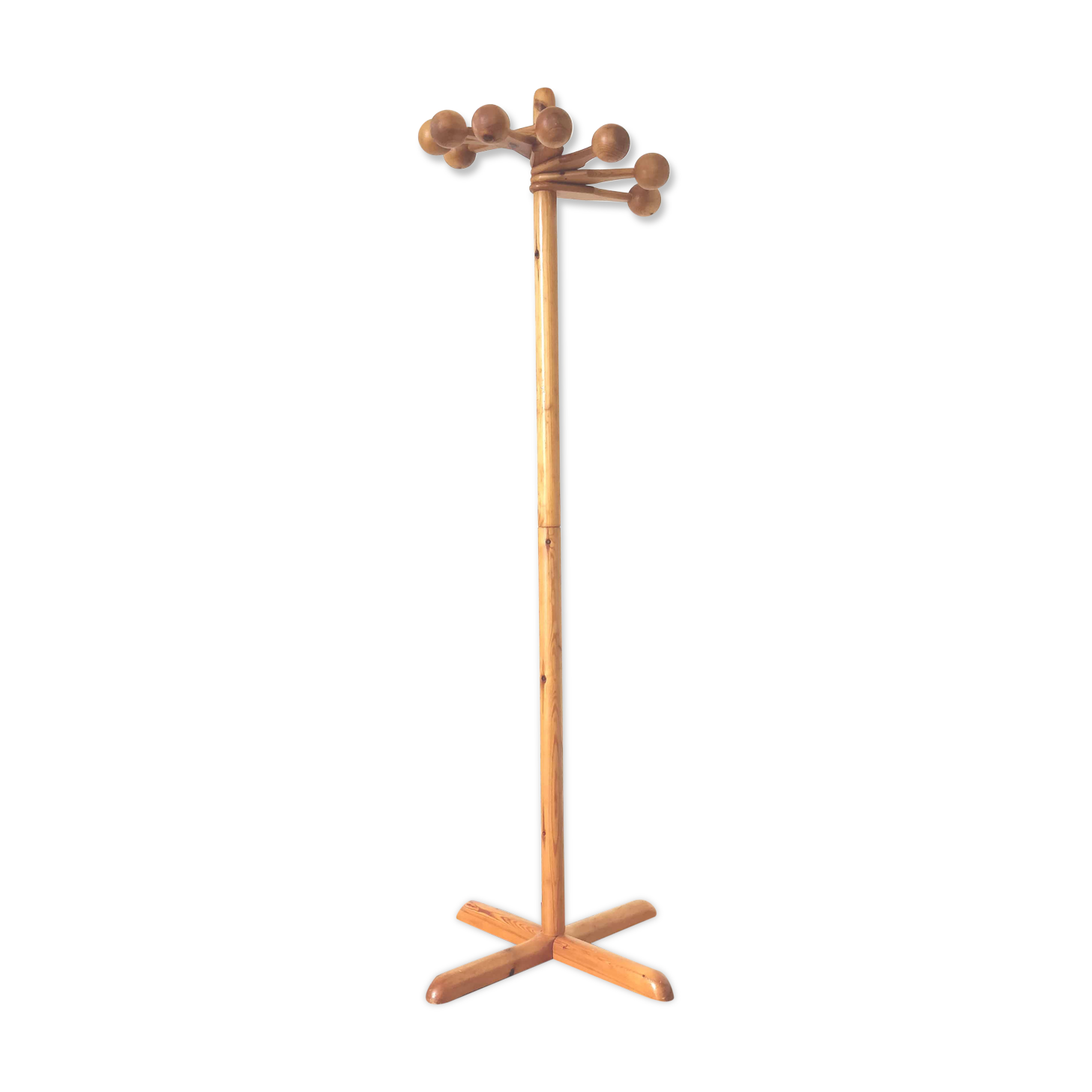 Porte manteaux sur pied 8 patères boules bois orientables