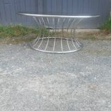 Table basse chrome et verre fumé
