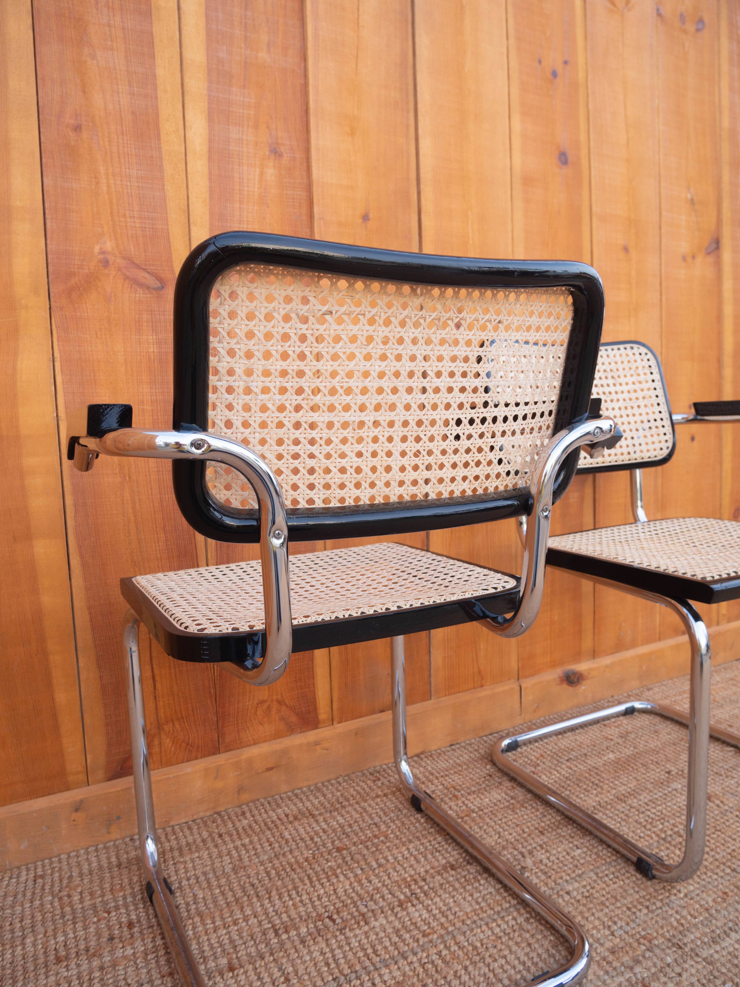 Pair of Cesca B64 armchairs by Marcel Breuer