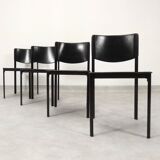 Matteo Grassi black leather dining chairs