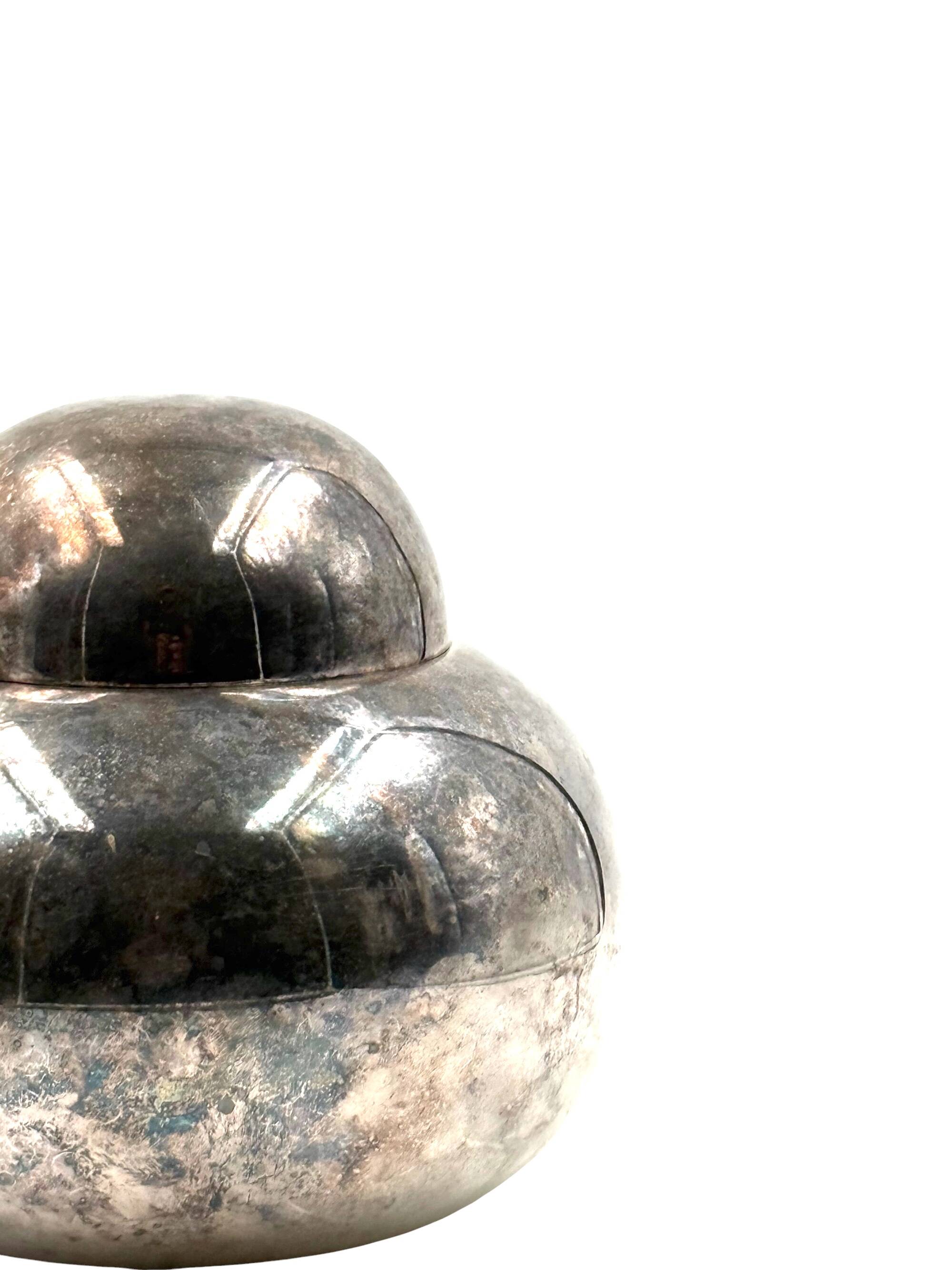 Mid-century Modern silver-plated ice bucket, Teghini Firenze Italy 1970s