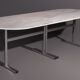 Dining table with oval Carrara marble top