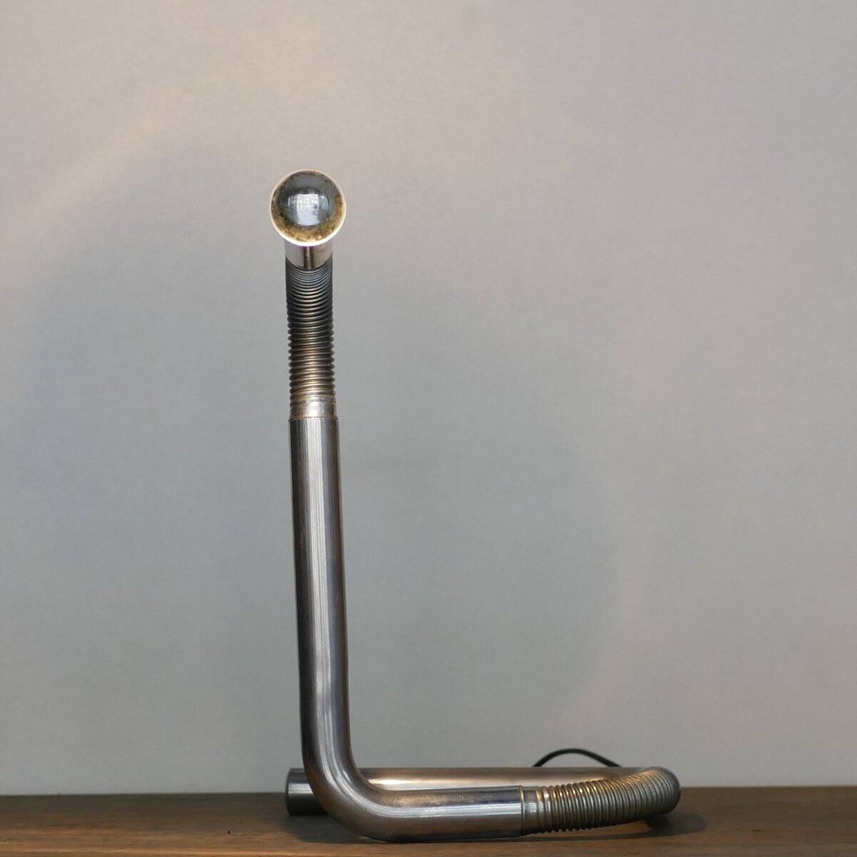 Lampe de table vintage en métal chromé, Italie, années 1970