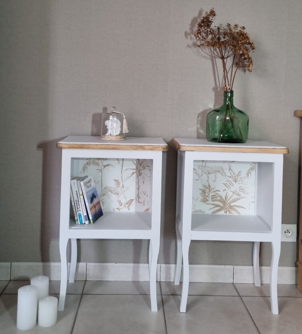 Pair of old bedside tables