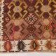 Tapis Kilim couleur terre cuite 212x438Cm, tapis en laine tissé à la main, tapis Oushak