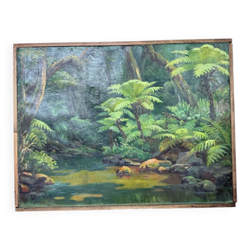 Oil painting "jungle" forest landscape