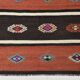 Light Red & Dark Brown Striped Kilim Rug, 168x264Cm