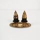 Brass and rosewood spice set, Denmark, 1950s