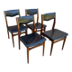4 Scandinavian black leatherette chairs
