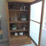 Linen cabinet, wardrobe, dresser from 1905 in pitch pine with waxed finish